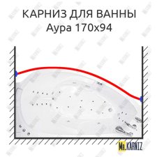 Карниз для ванны Цвет и стиль Аура Передний борт 170х94 Усиленный 25 мм MrKARNIZ