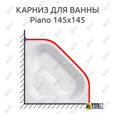 Карниз для ванны Kolpa-San Piano 145х145 Усиленный 20 мм MrKARNIZ