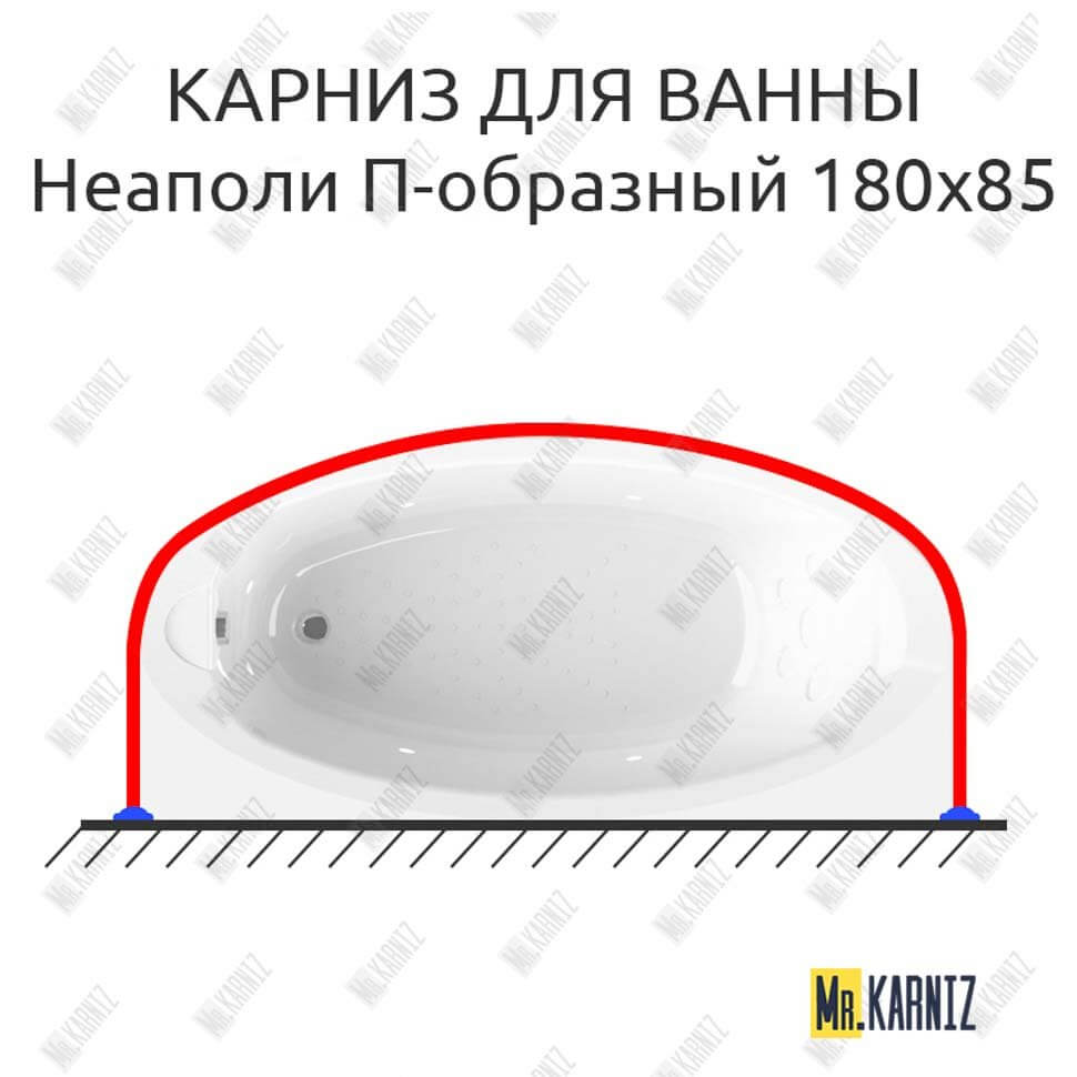Карниз для ванны Radomir Неаполи П-образный 180х85 Усиленный 25 мм MrKARNIZ
