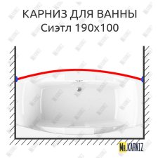 Карниз для ванны Radomir Сиэтл Передний борт 190х100 Усиленный 25 мм MrKARNIZ