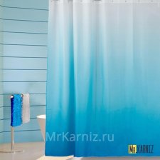 Штора для ванной Rosy dawn голубая