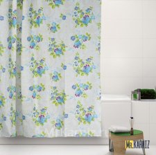 Штора для ванной Classic Rose голубая